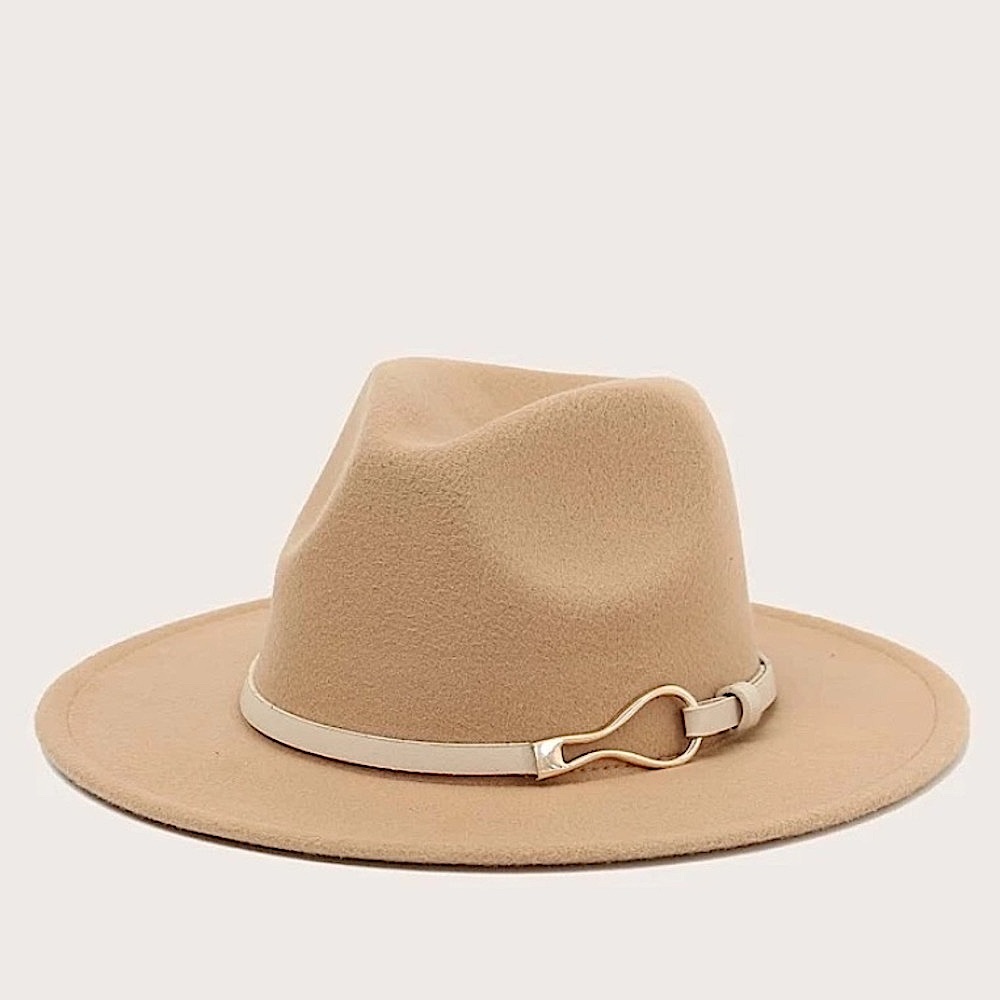 Wide Brim Belted Accent Hat